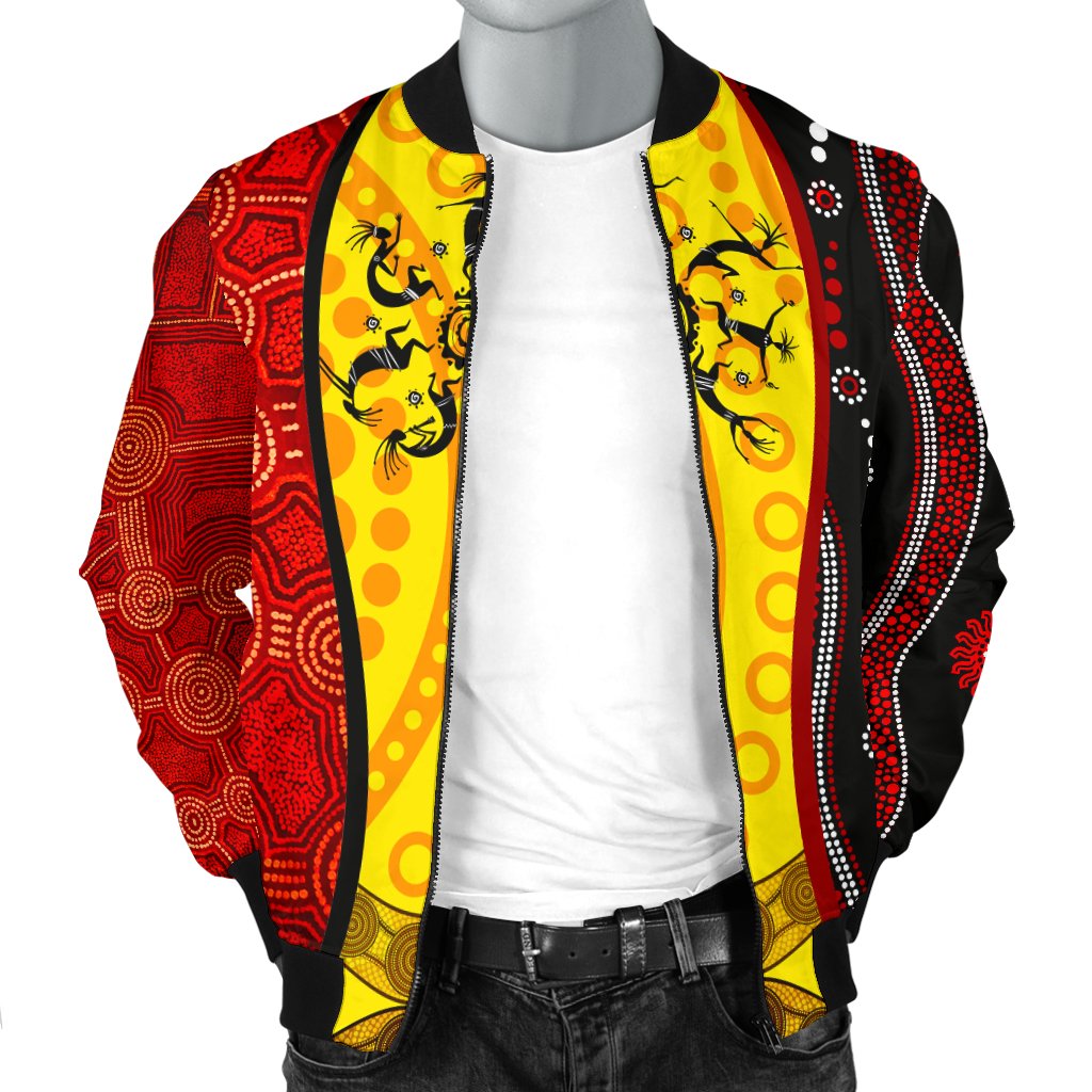 aboriginal-mens-bomber-jackets-dreamtime-koori-dance-dot-acrylic-paint