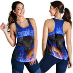 Blue Women Racerback Tank Bulls Barberton Daisy - Vibe Hoodie