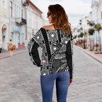 Magpies Off Shoulder Sweater Aboriginal - Vibe Hoodie