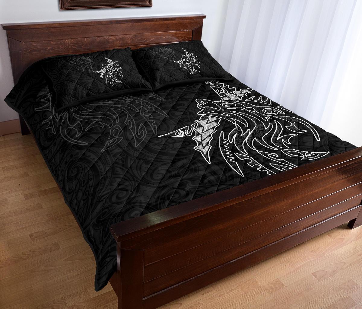 new-zealand-maori-tattoo-wolf-quilt-bed-set