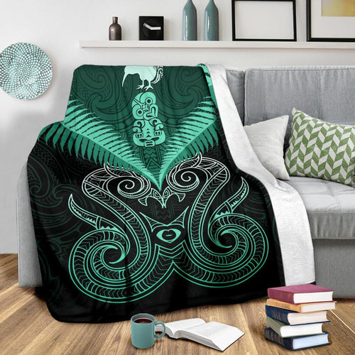 maori-manaia-new-zealand-premium-blanket-turquoise