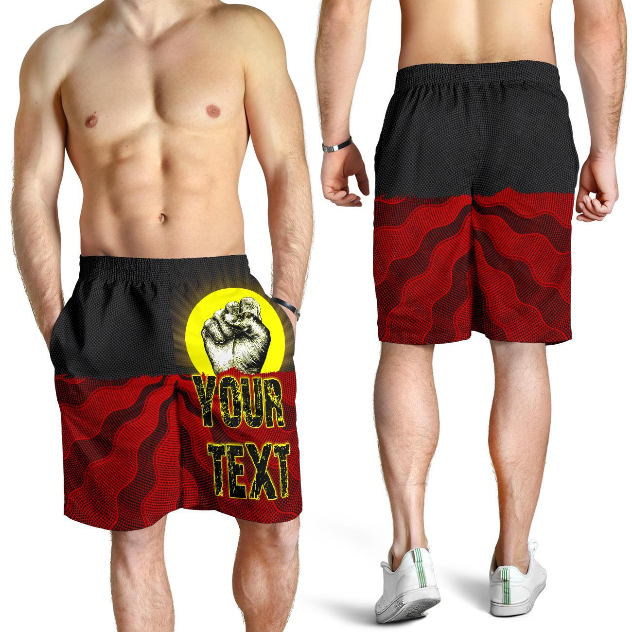 custom-aboriginal-mens-shorts-black-lives-matter-sun-dot-painting