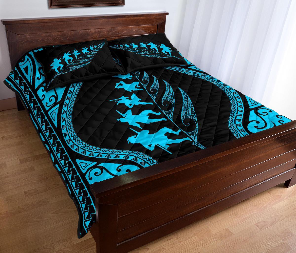 new-zealand-haka-fern-quilt-bed-set-blue