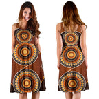 Midi Dress - Aboriginal Dot Painting Dress Ver10 - Vibe Hoodie