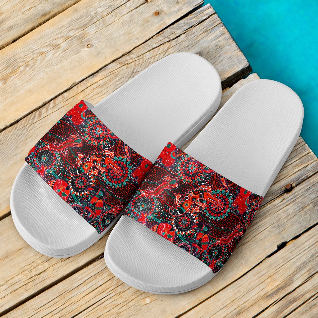 slide-sandals-aboriginal-animal-dot-acrylic-paint-1
