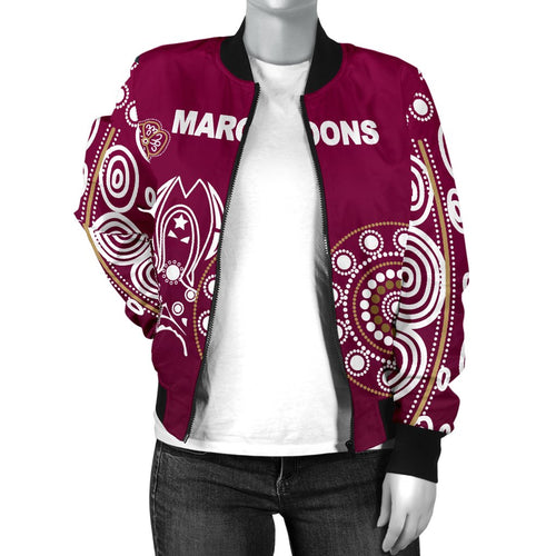 queensland-womens-bomber-jacket-maroons-simple-indigenous