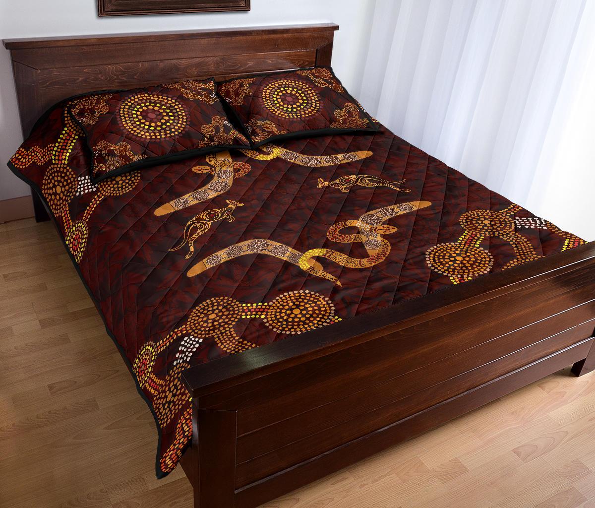 aboriginal-quilt-bed-set-snake-kangaroo-dot
