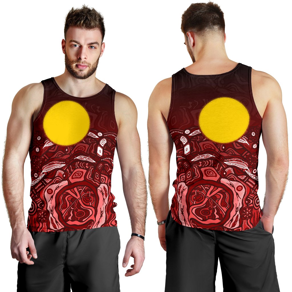 custom-text-aboriginal-mens-tank-top-red-landscape