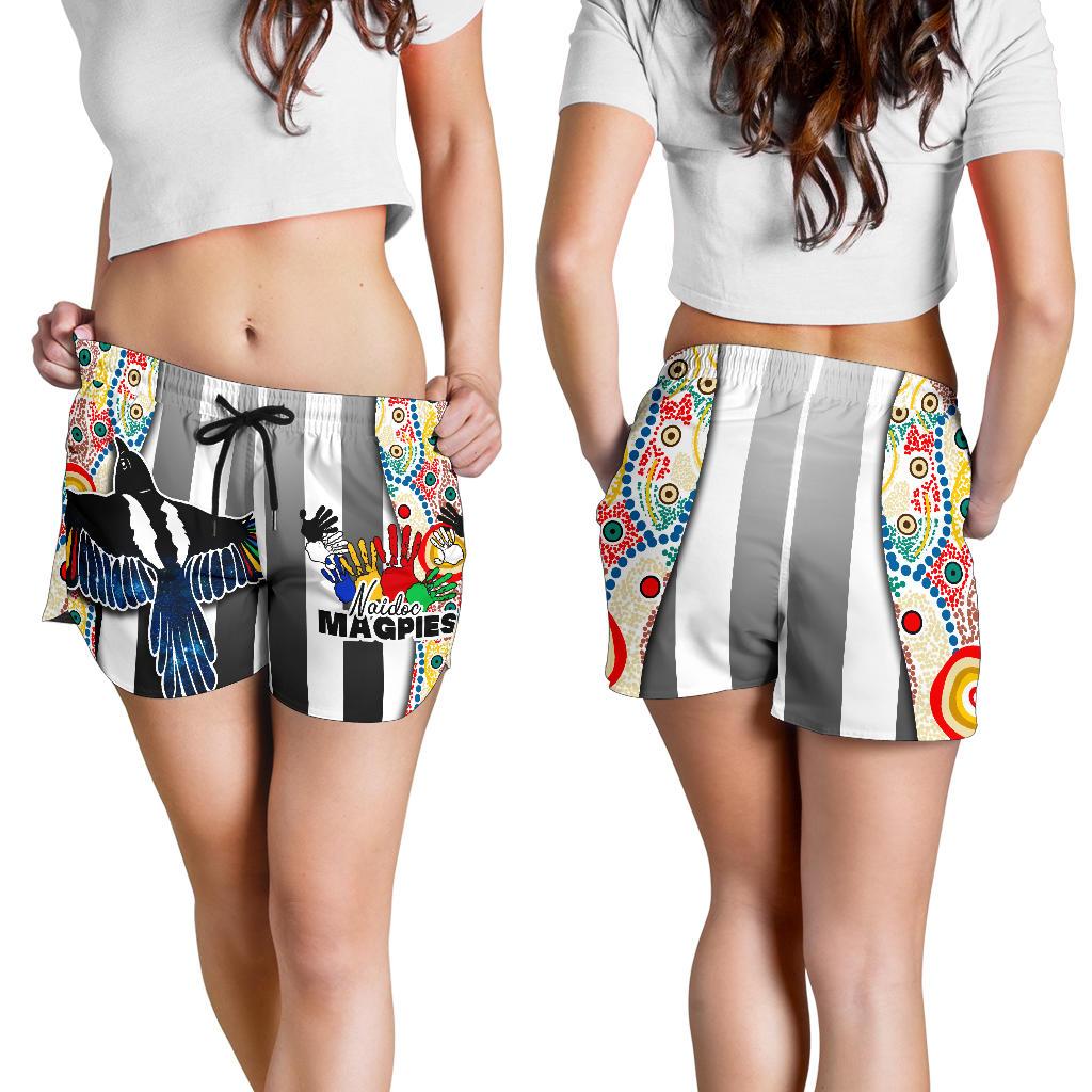 Magpies Naidoc Week All Over Print Women's Shorts Collingwood Modern Style - Vibe Hoodie