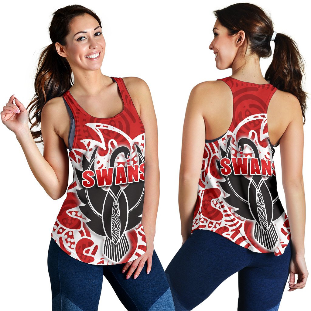Sydney Women Racerback Tank Simple Indigenous Swans - Vibe Hoodie