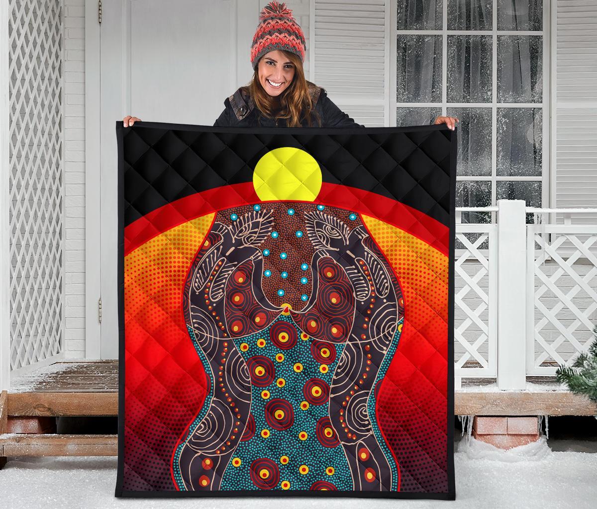 premium-quilt-aboriginal-sublimation-dot-pattern-style-red