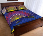 aboriginal-quilt-bed-set-sunset-over-the-sea-and-kangaroo-dot-painting