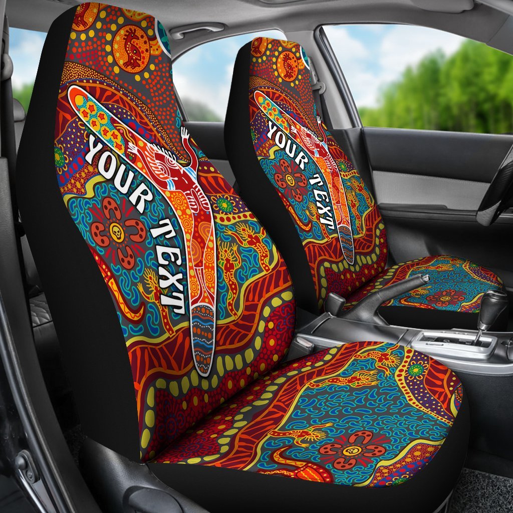 aboriginal-personalised-car-seat-covers-indigenous-boomerang