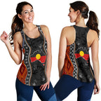 Aboriginal Women's Racerback Tank - Australia Indigenous Map - Vibe Hoodie