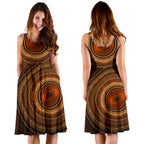 Midi Dress - Aboriginal Dot Painting Dress Ver09 - Vibe Hoodie