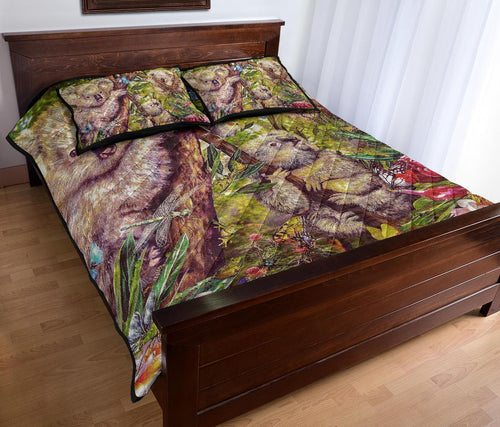 koala-quilt-set-cover-3d-koala-with-waratah-flower-quilt-bed-set