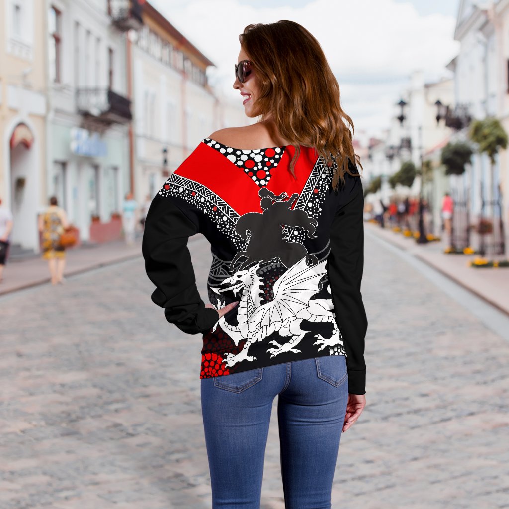 St. George Illawarra Dragons Women's Off Shoulder Sweater Aboriginal