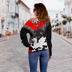 St. George Illawarra Dragons Women's Off Shoulder Sweater Aboriginal