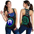 Aboriginal Racerback Tank - Aboriginal Dot Painting & Flag - Vibe Hoodie