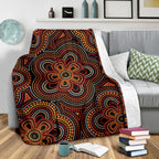 aboriginal-premium-blanket-aboriginal-dot-painting-flowers-style-ver02