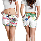 Christmas Women's Shorts White - Merry Christmas - Vibe Hoodie