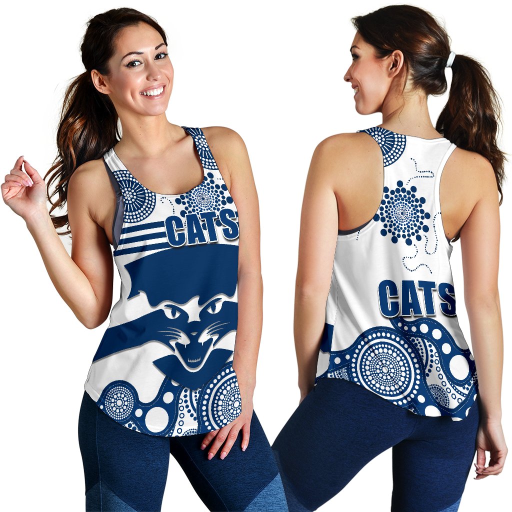 Cats Women Racerback Tank Geelong Indigenous - Vibe Hoodie