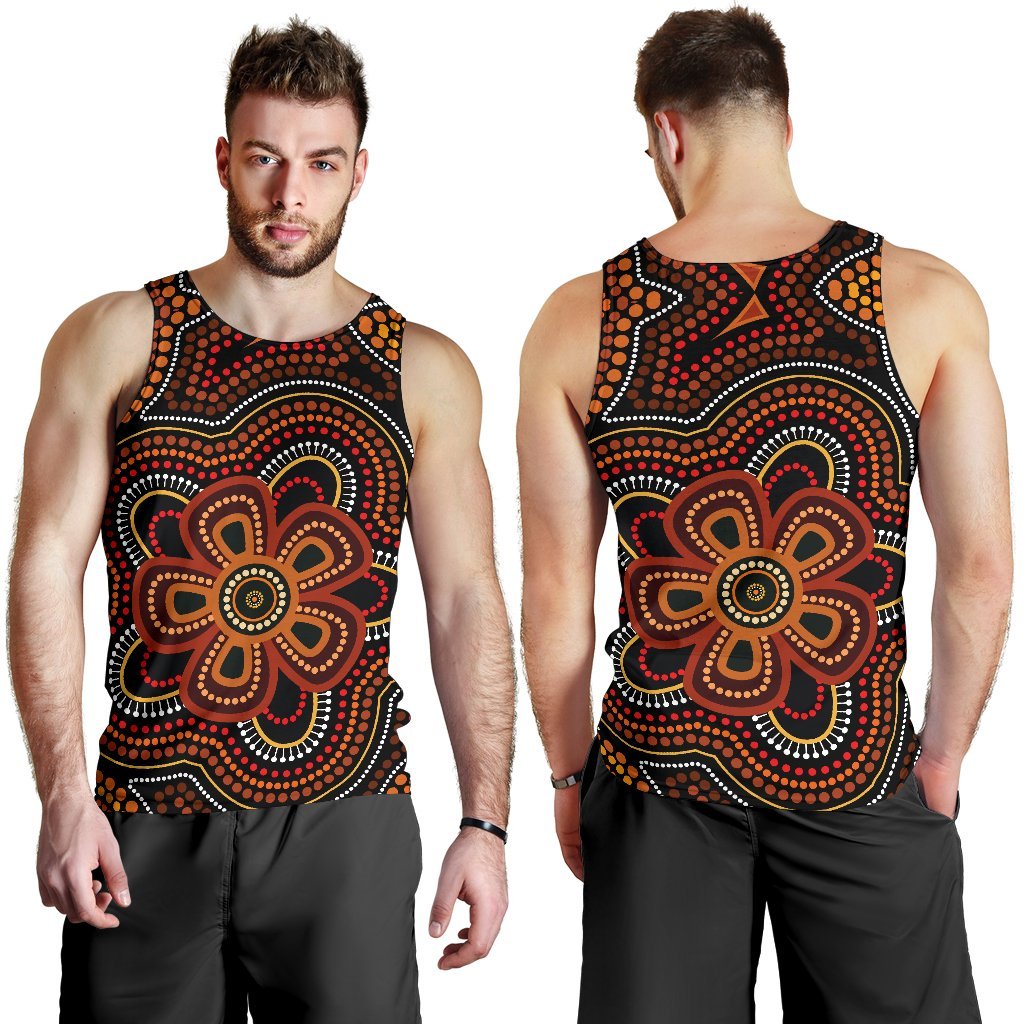 aboriginal-mens-tank-top-aboriginal-dot-painting-flowers-style-ver02