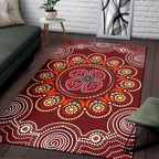 area-rug-aboriginal-dot-art-painting-with-red-poppy-flower