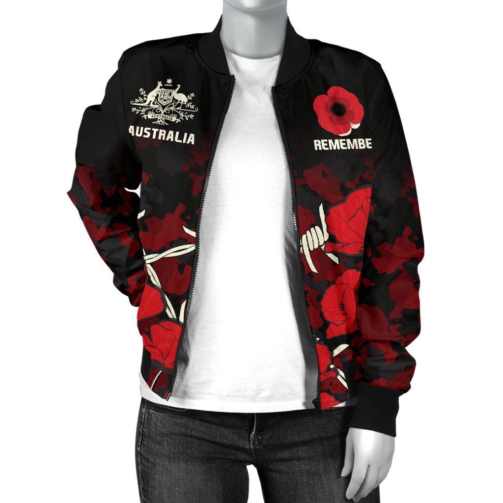 anzac-womens-bomber-jacket-anzac-with-remembrance-poppy-flower