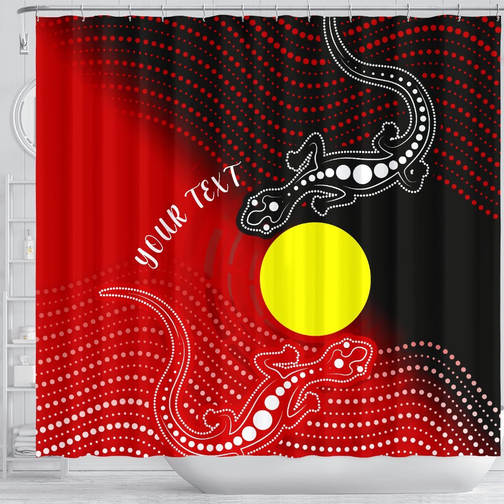 customaboriginal-shower-curtain-two-indigenous-lizard