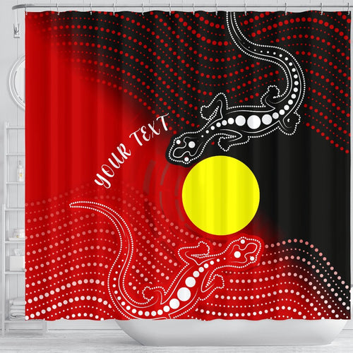 customaboriginal-shower-curtain-two-indigenous-lizard