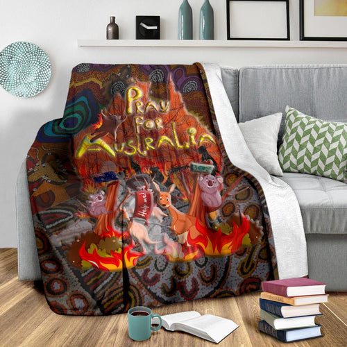 pray-for-australia-premium-blanket-aboriginal-pattern-love-australia