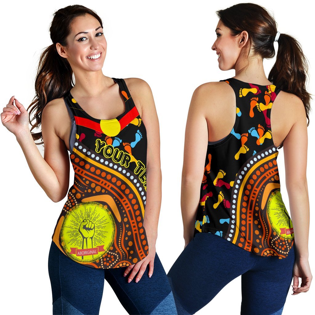 Custom  Racerback Tanks - Aboriginal Style & Flag, Dot Painting - Vibe Hoodie