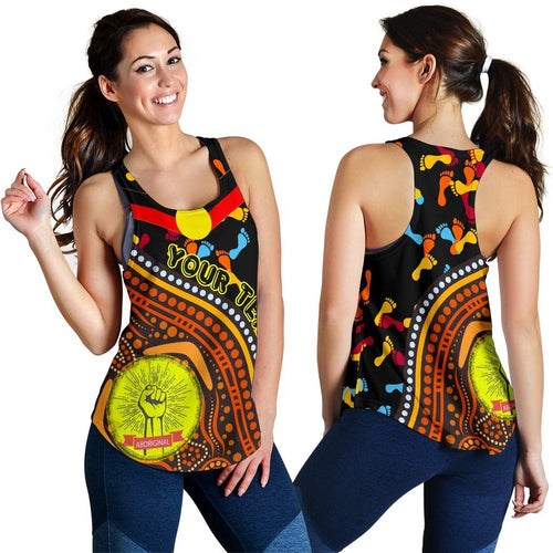 Custom  Racerback Tanks - Aboriginal Style & Flag, Dot Painting - Vibe Hoodie