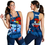 Roosters Anzac Day Women Racerback Tank Military - Blue - Vibe Hoodie