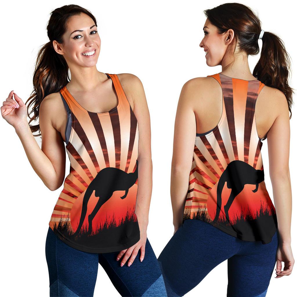 Racerback Tank - Kangaroo Top Tank Sunset Ver03 - Women - Vibe Hoodie