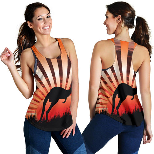 Racerback Tank - Kangaroo Top Tank Sunset Ver03 - Women - Vibe Hoodie