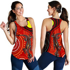 Aboriginal Women's Racerback Tank - Australia Lizard Dot Painting Art - Vibe Hoodie