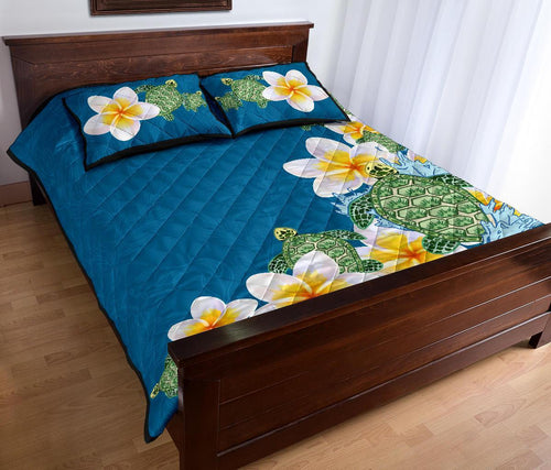 plumeria-sea-turtle-quilt-bed-set