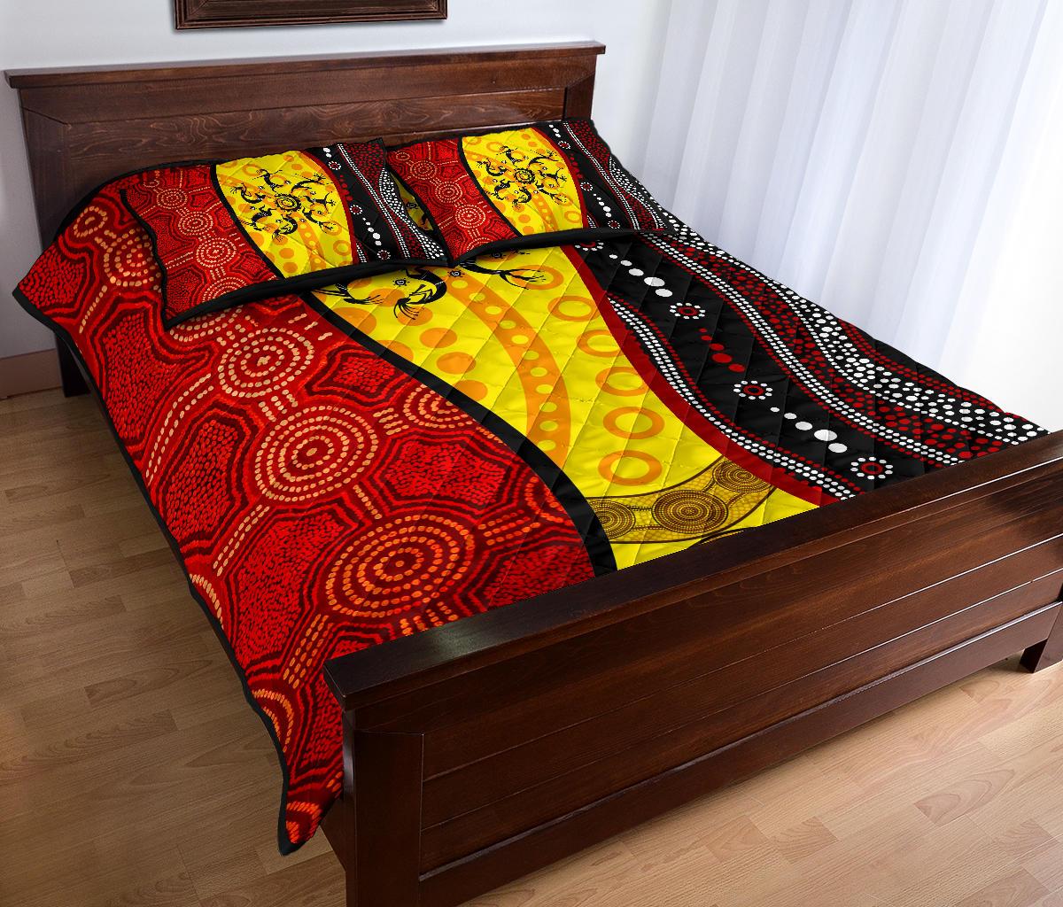 aboriginal-quilt-bed-sets-dreamtime-koori-dance-dot-acrylic-paint