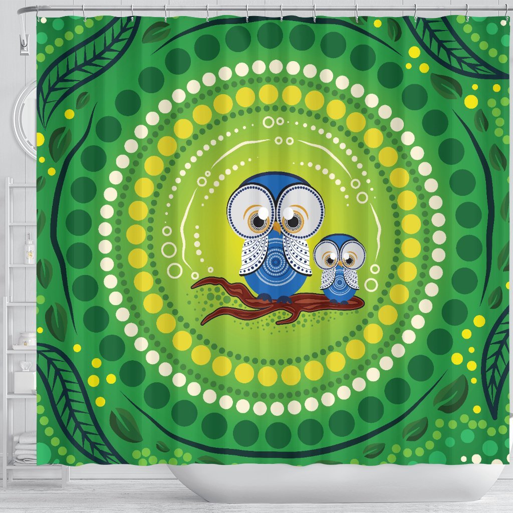 aboriginal-shower-curtain-indigenous-owl