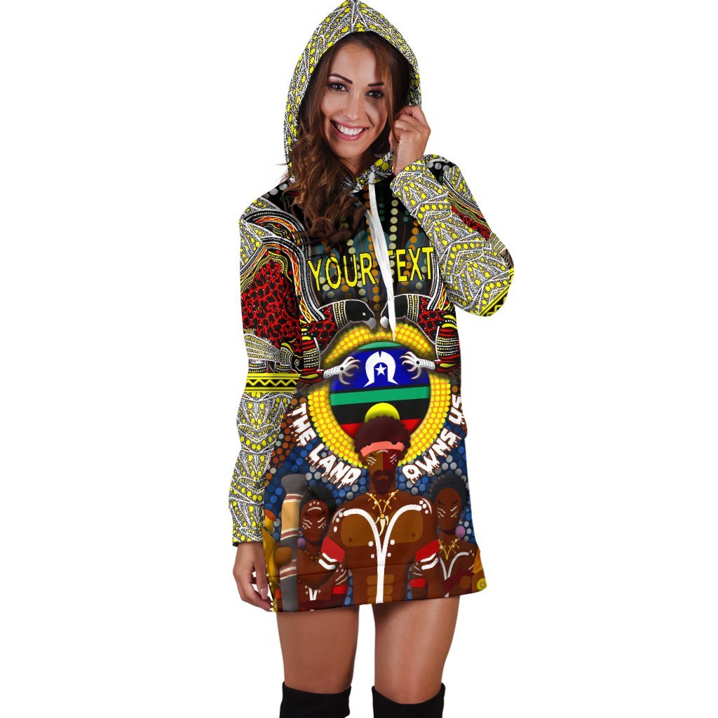 custom-text-the-land-owns-us-womens-hoodie-dress