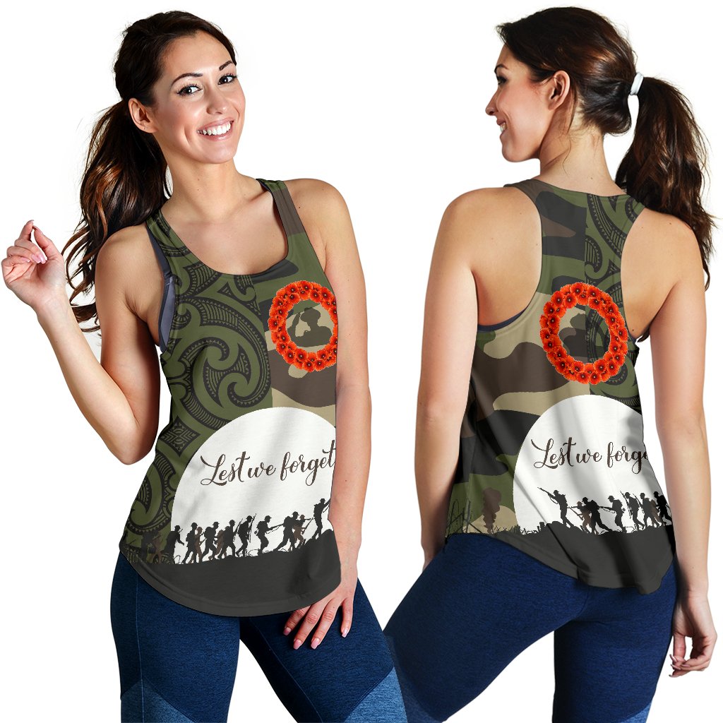 Anzac Maori Women Racerback Tank Camo Lest For Get - Vibe Hoodie