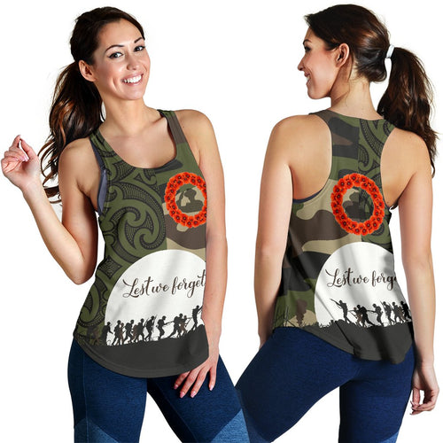 Anzac Maori Women Racerback Tank Camo Lest For Get - Vibe Hoodie