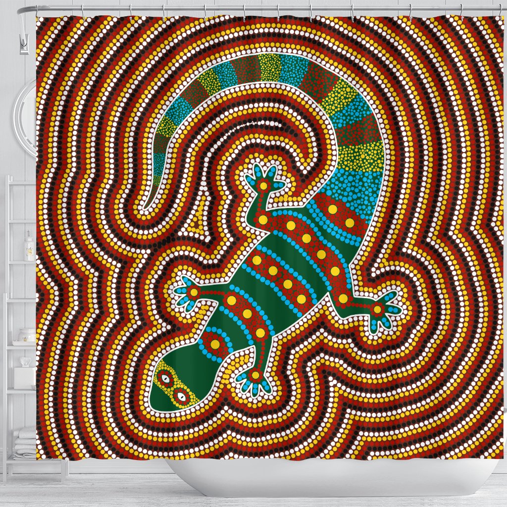 aboriginal-shower-curtain-lizard-dot-painting-patterns