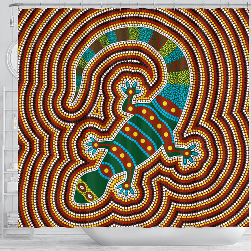 aboriginal-shower-curtain-lizard-dot-painting-patterns