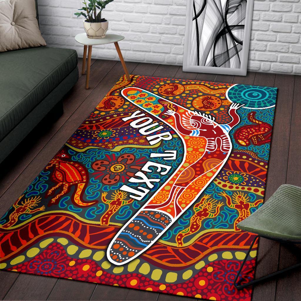 aboriginal-personalised-area-rug-indigenous-boomerang