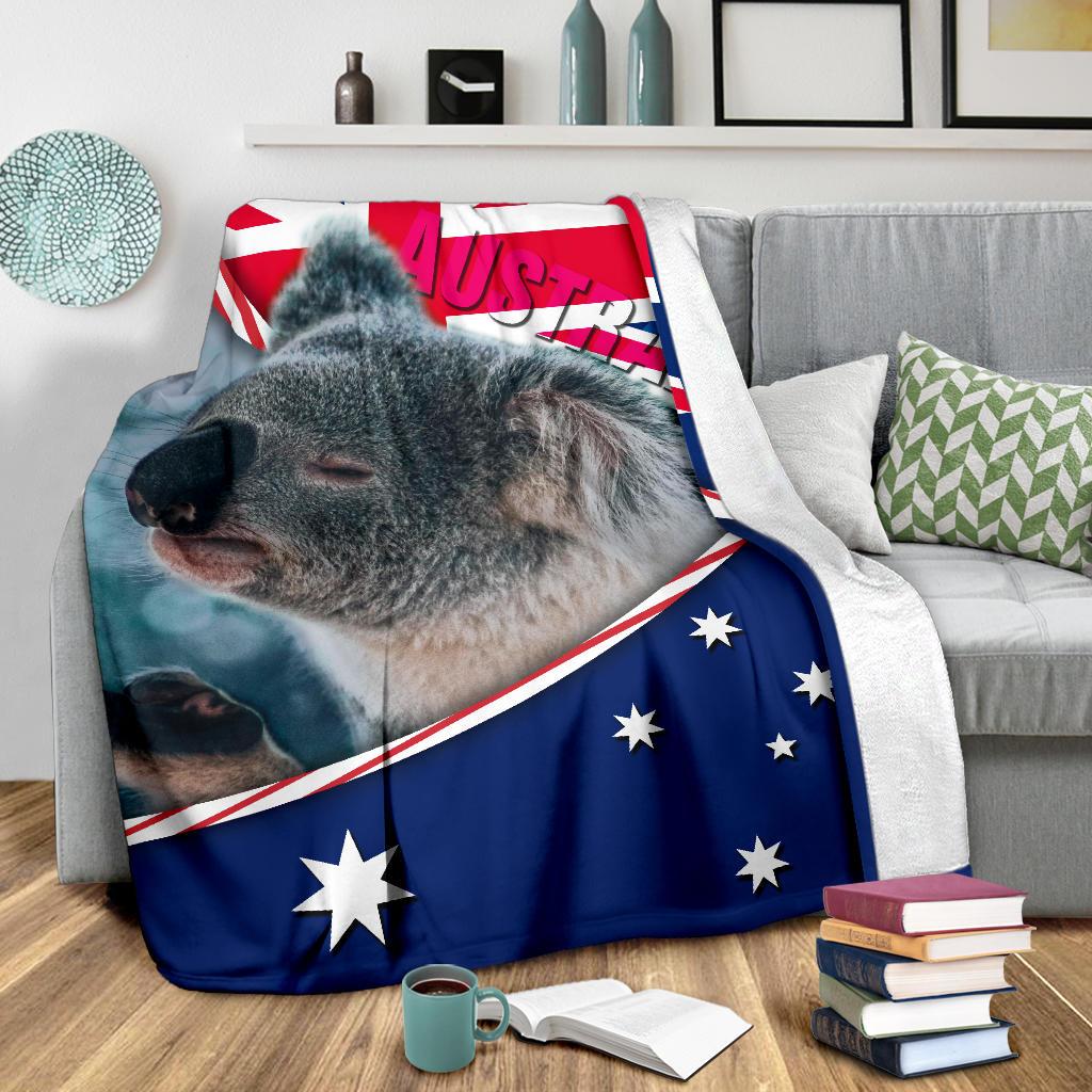 premium-blanket-australia-flag-and-coat-of-arms-blanket-koala-3d