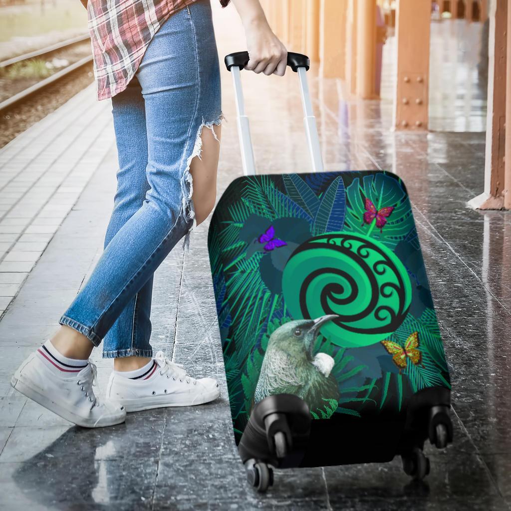 new-zealand-luggage-covers-koru-fern-mix-tui-bird-tropical-floral-turquoise