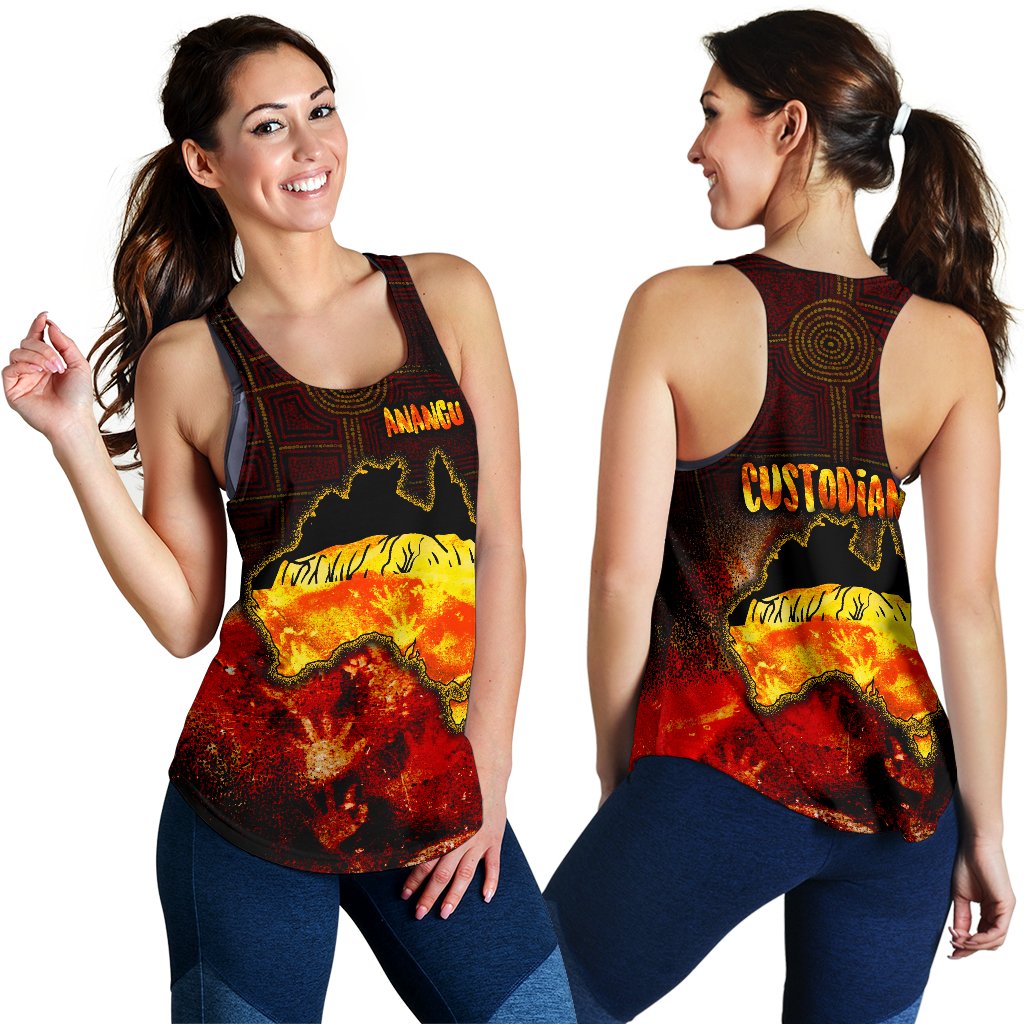 Aboriginal Women's Racerback Tank - Anangu Custodians - Vibe Hoodie